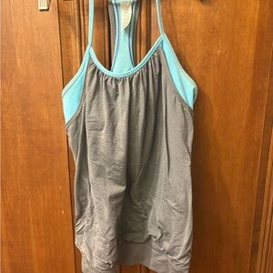 Ivivva gray and blue double dutch tank top lululemon